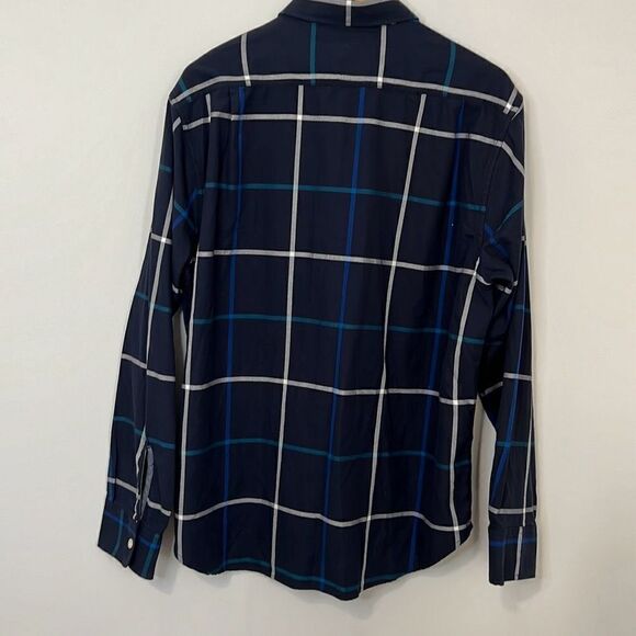 Bonobos Men’s Long Sleeve Casual Button Down Size XL Navy Blue Green White Plaid - Picture 6 of 9